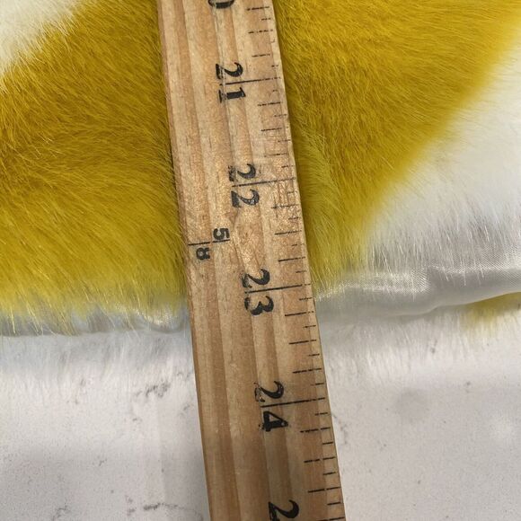 SAM EDELMAN FAUX FUR JACKET YELLOW & IVORY STRIPE SIZE XS - Picture 5 of 5